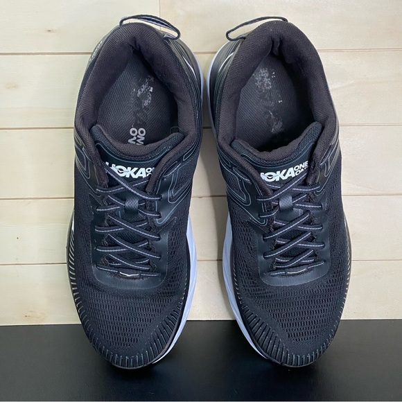 Hoka Bondi 7 Black White Men's Size 10.5 2E Running Shoes Wide 1110530 BWHT - Picture 8 of 11